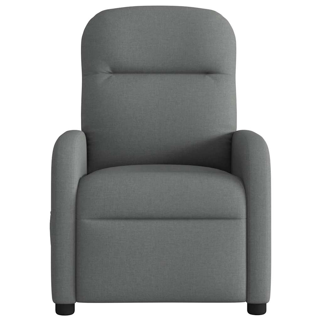 Masážní Polohovací Křeslo Tmavě Šedé Textil Tmavě Šedá