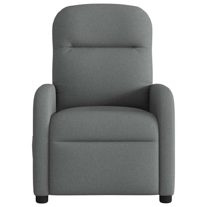 Masážní Polohovací Křeslo Tmavě Šedé Textil Tmavě Šedá