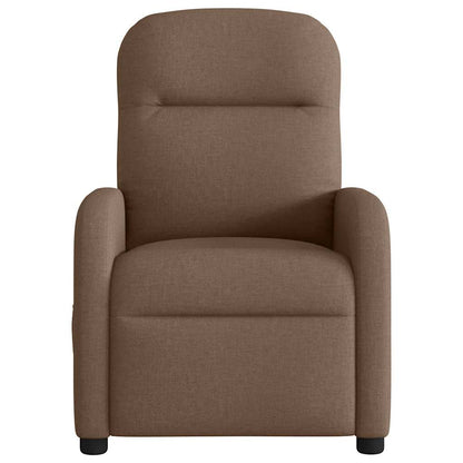 Masážní Polohovací Křeslo Hnědé Textil Hnědá