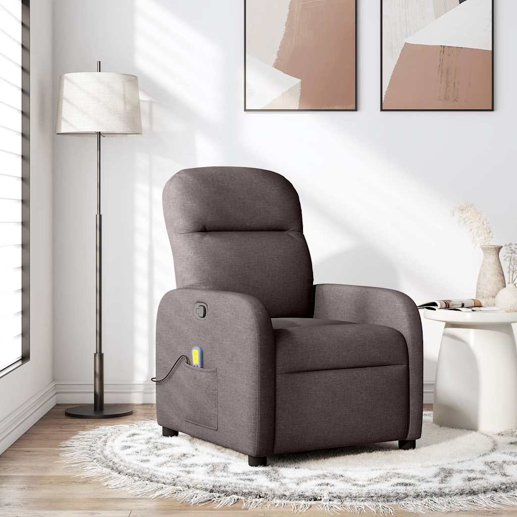 Polohovací Křeslo Tmavě Hnědé Textil Tmavě Hnědá