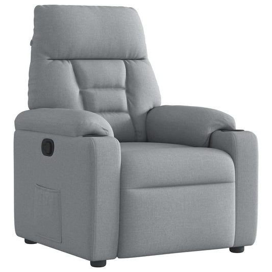 Polohovací Křeslo Světle Šedé Textil
