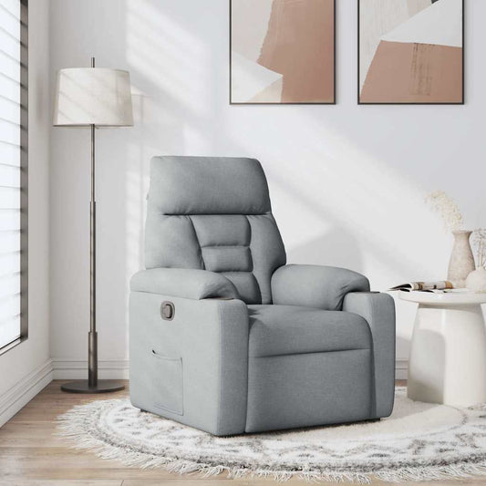 Polohovací Křeslo Světle Šedé Textil