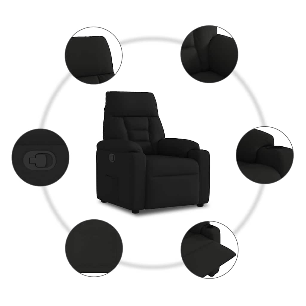 Polohovací Křeslo Černé Textil