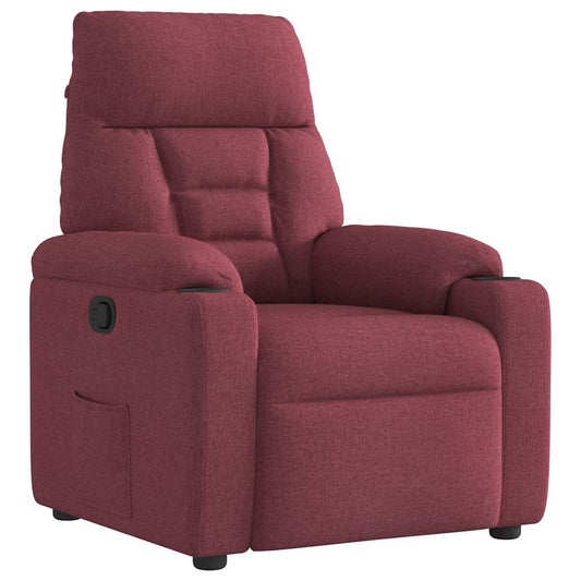 Polohovací Křeslo Vínové Textil