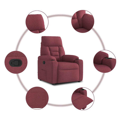 Polohovací Křeslo Vínové Textil