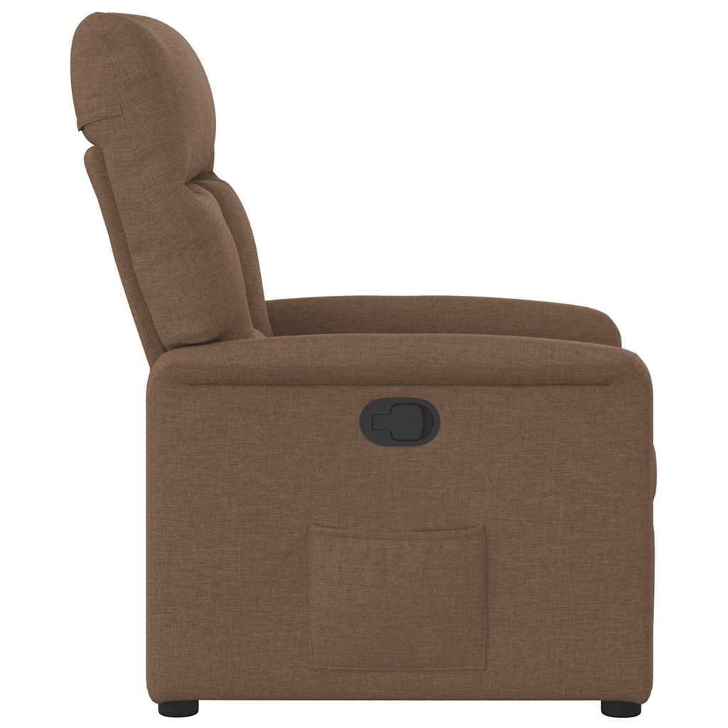 Polohovací Křeslo Hnědé Textil