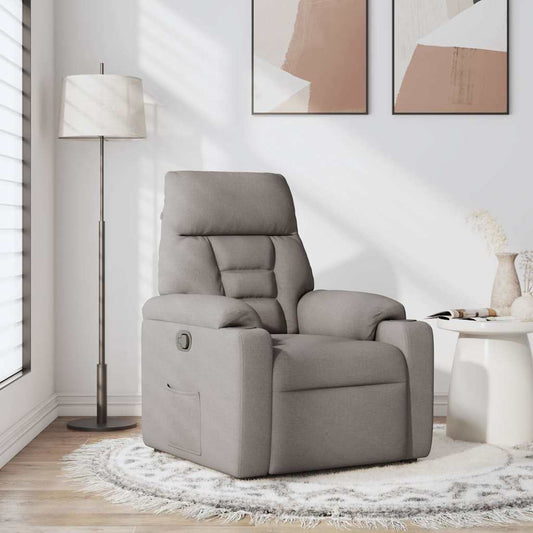 Polohovací Křeslo Taupe Textil