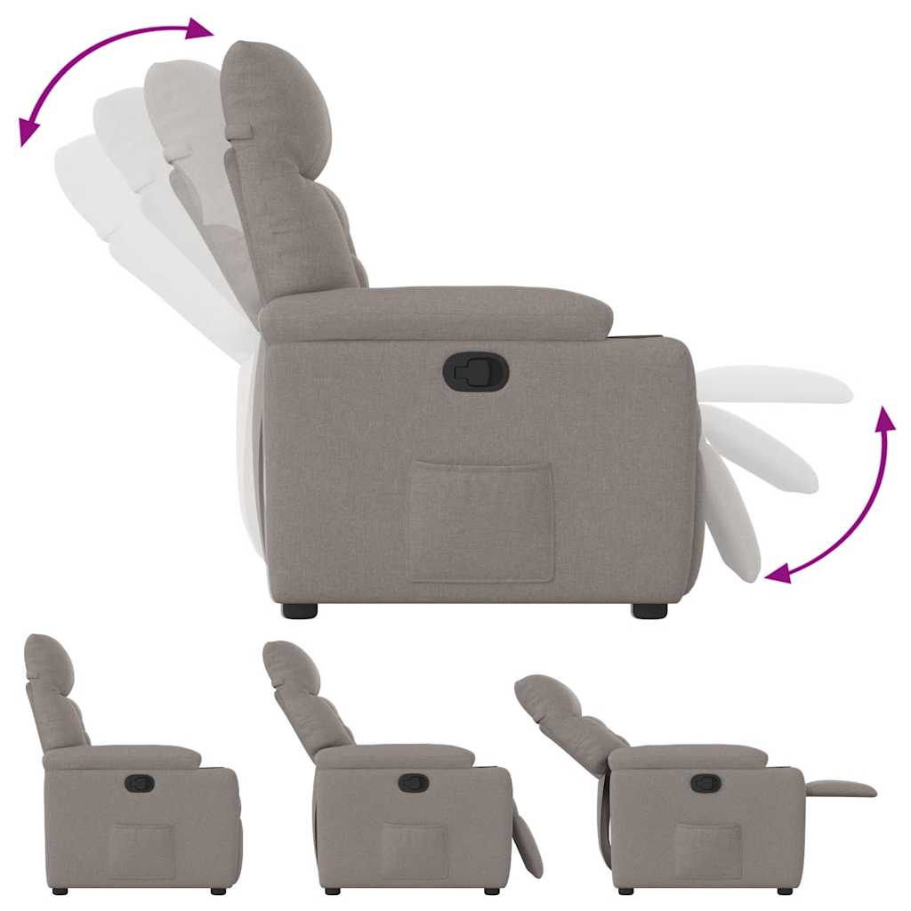 Polohovací Křeslo Taupe Textil
