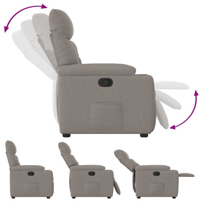 Polohovací Křeslo Taupe Textil