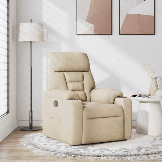 Polohovací Křeslo Krémové Textil