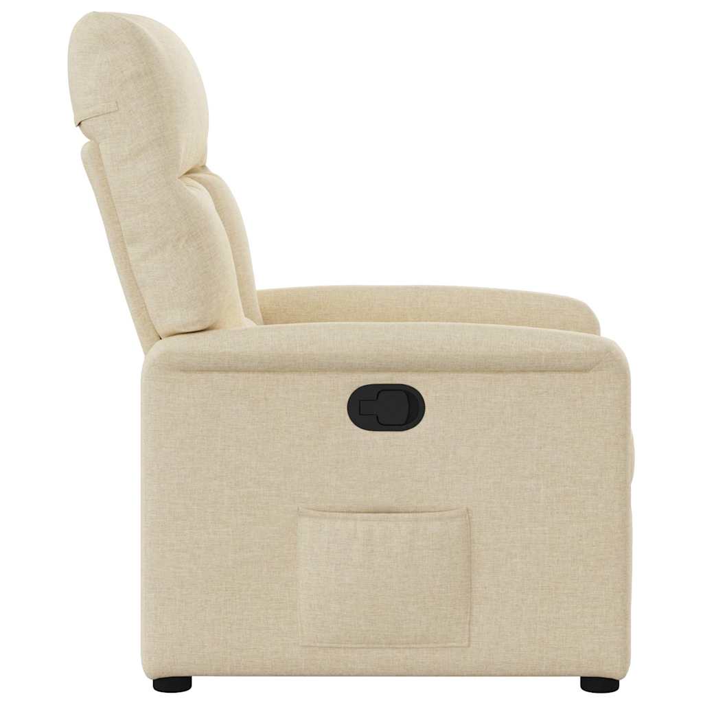 Polohovací Křeslo Krémové Textil