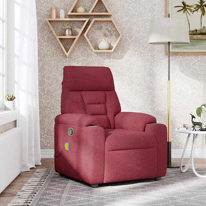 Masážní Polohovací Křeslo Vínové Textil