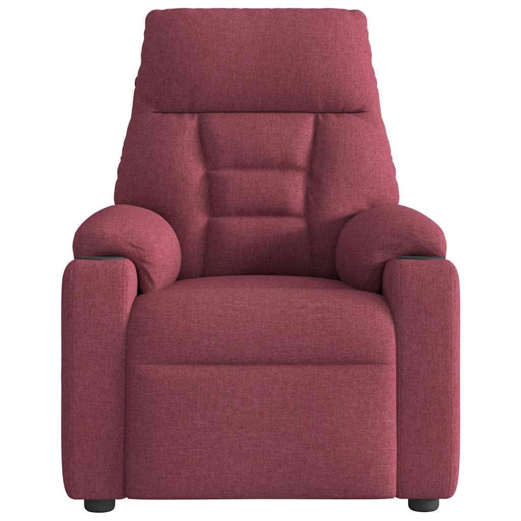 Masážní Polohovací Křeslo Vínové Textil