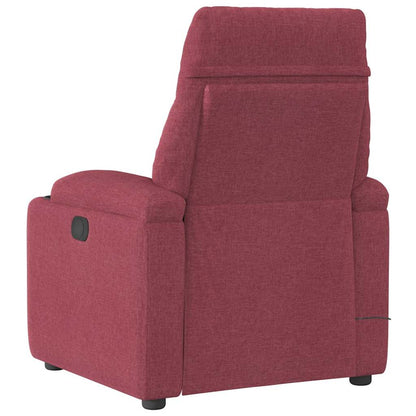 Masážní Polohovací Křeslo Vínové Textil