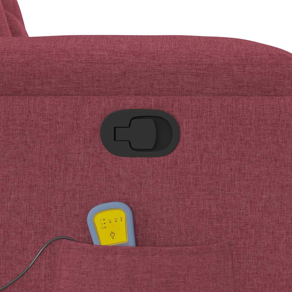 Masážní Polohovací Křeslo Vínové Textil
