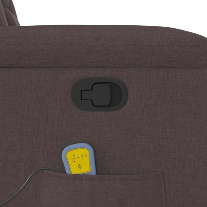 Masážní Polohovací Křeslo Tmavě Hnědé Textil