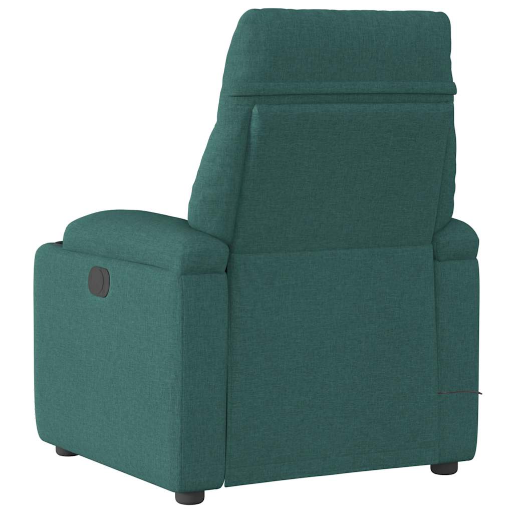 Masážní Polohovací Křeslo Tmavě Zelené Textil