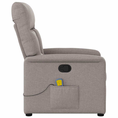 Masážní Polohovací Křeslo Taupe Textil