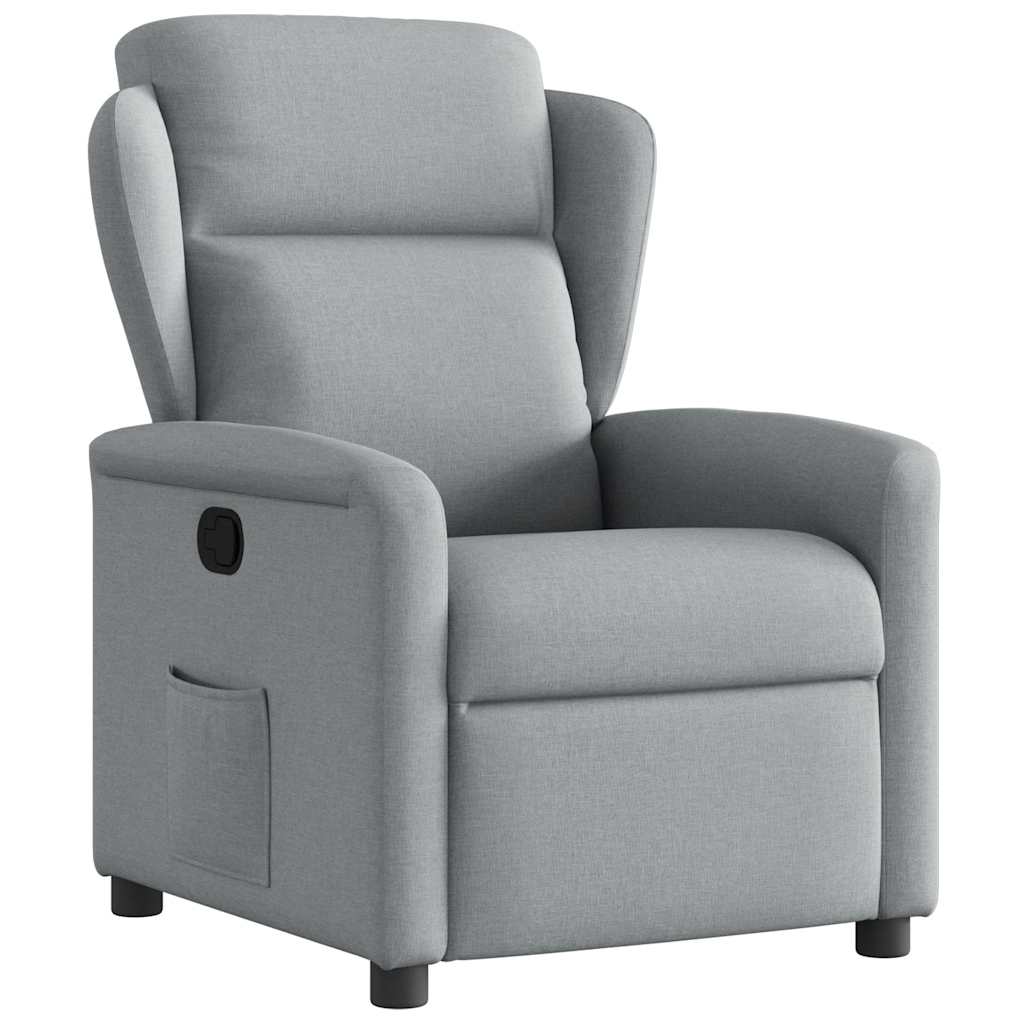 Polohovací Křeslo Světle Šedé Textil Světle Šedá