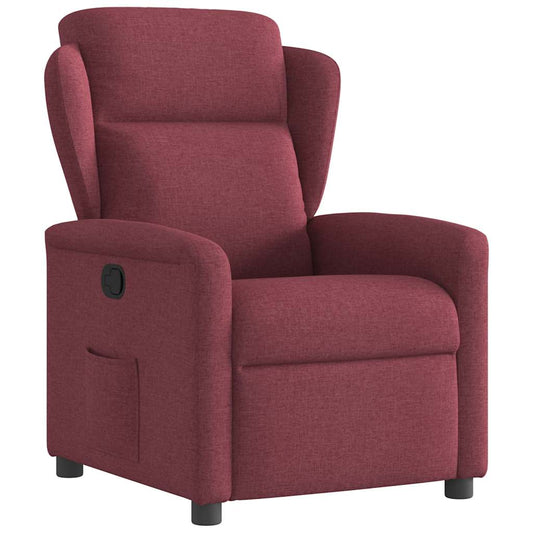Polohovací Křeslo Vínové Textil