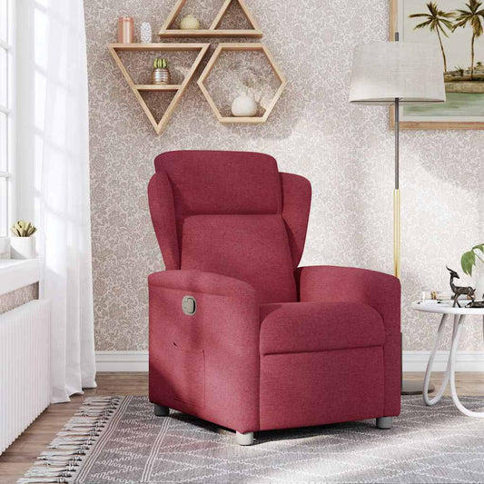 Polohovací Křeslo Vínové Textil