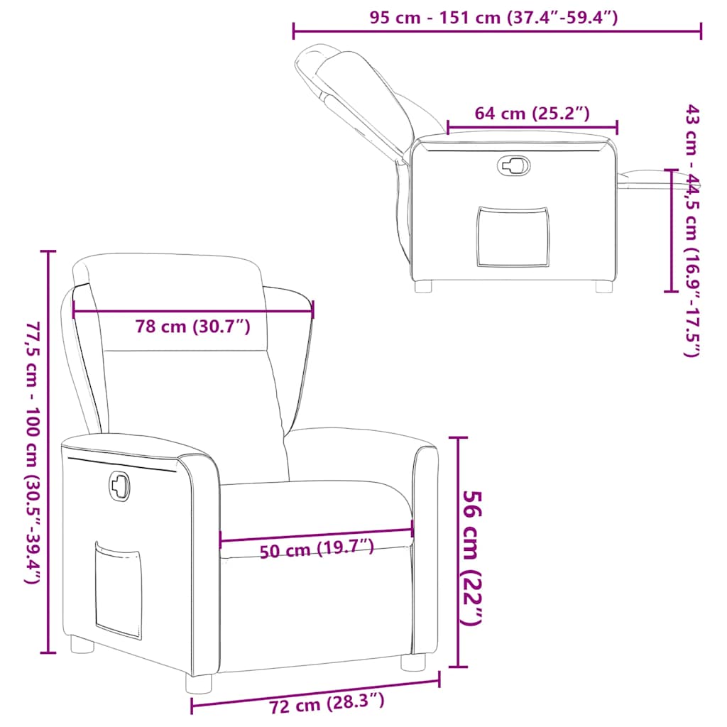 Polohovací Křeslo Textil Taupe