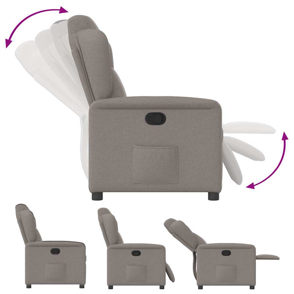 Polohovací Křeslo Textil Taupe