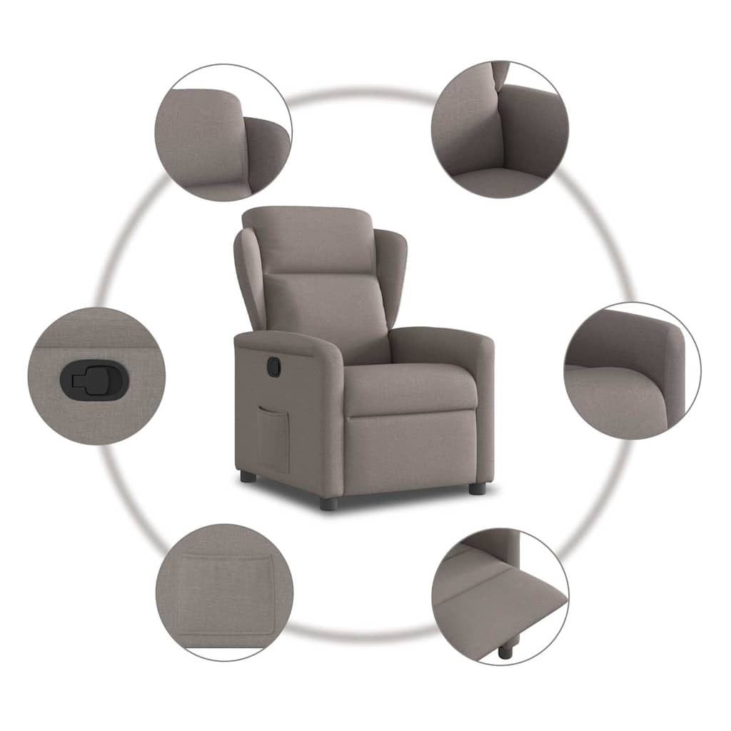Polohovací Křeslo Textil Taupe