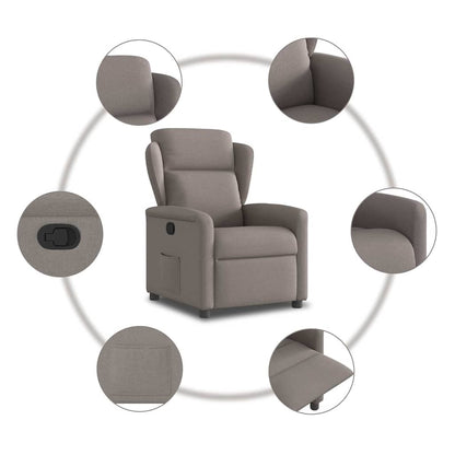 Polohovací Křeslo Textil Taupe