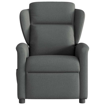Masážní Polohovací Křeslo Tmavě Šedé Textil Tmavě Šedá