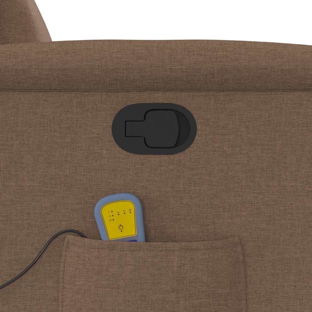 Masážní Polohovací Křeslo Hnědé Textil Hnědá