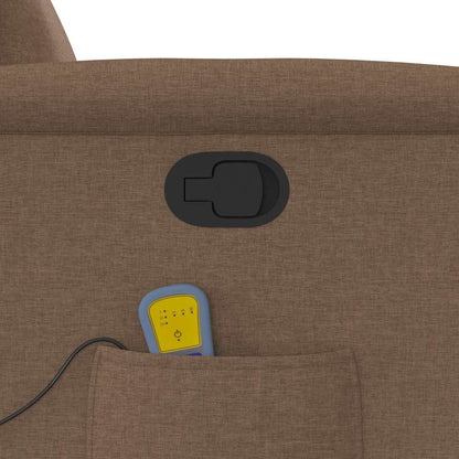 Masážní Polohovací Křeslo Hnědé Textil Hnědá