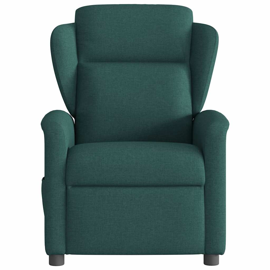 Masážní Polohovací Křeslo Tmavě Zelené Textil Tmavě Zelená