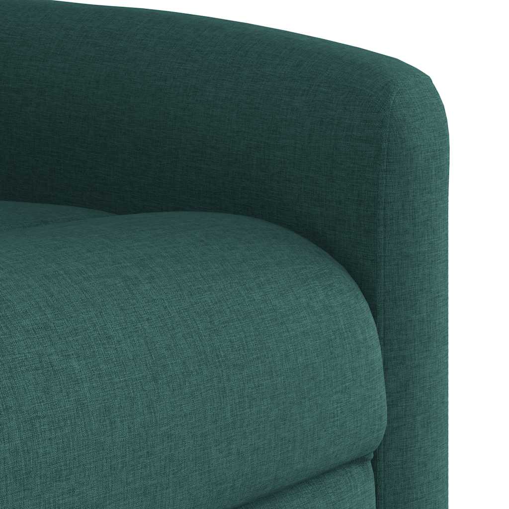 Masážní Polohovací Křeslo Tmavě Zelené Textil Tmavě Zelená