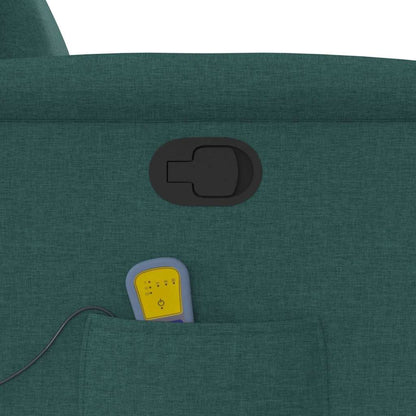 Masážní Polohovací Křeslo Tmavě Zelené Textil Tmavě Zelená