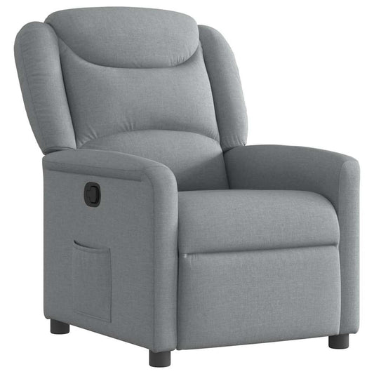 Polohovací Křeslo Světle Šedé Textil Světle Šedá
