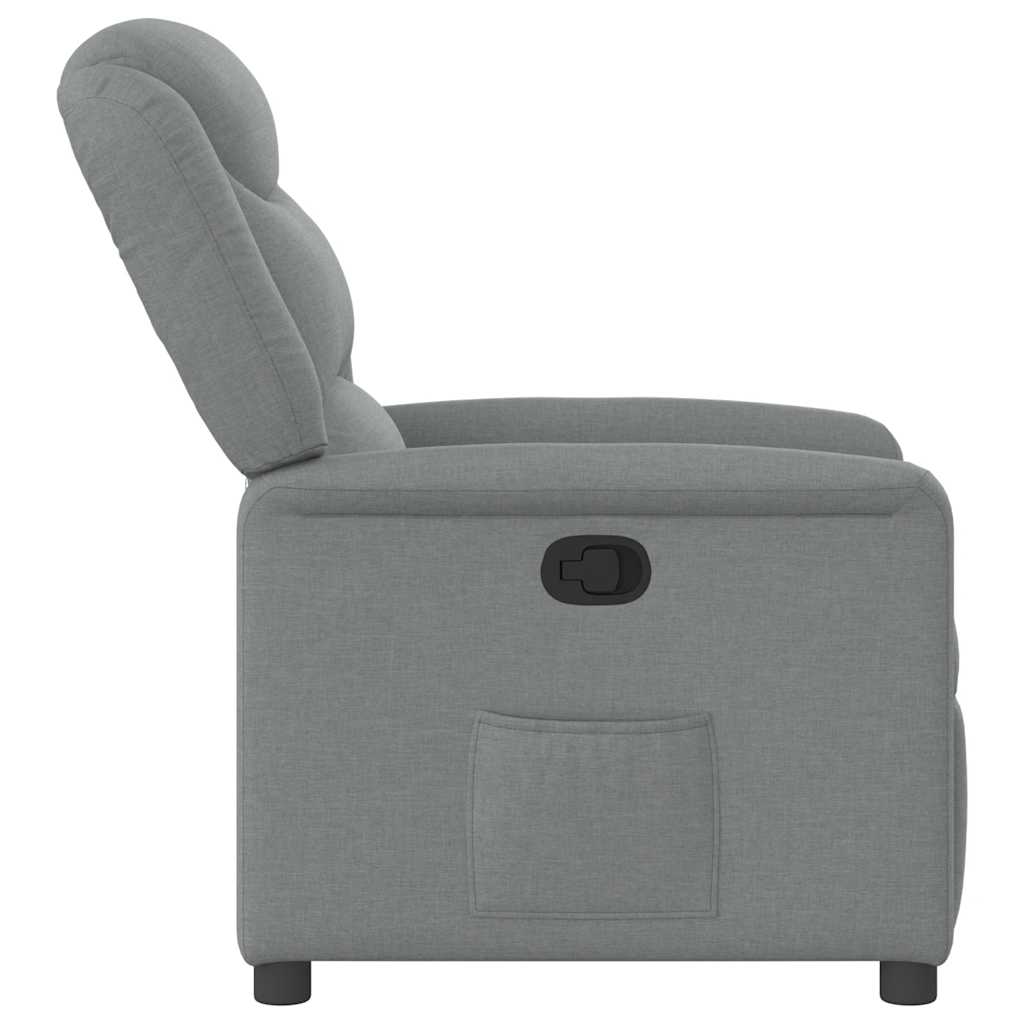 Polohovací Křeslo Světle Šedé Textil Světle Šedá
