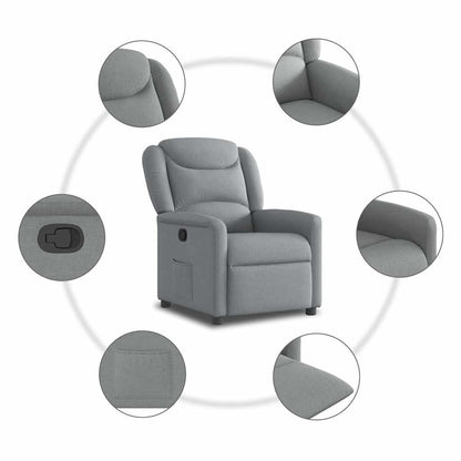 Polohovací Křeslo Světle Šedé Textil Světle Šedá