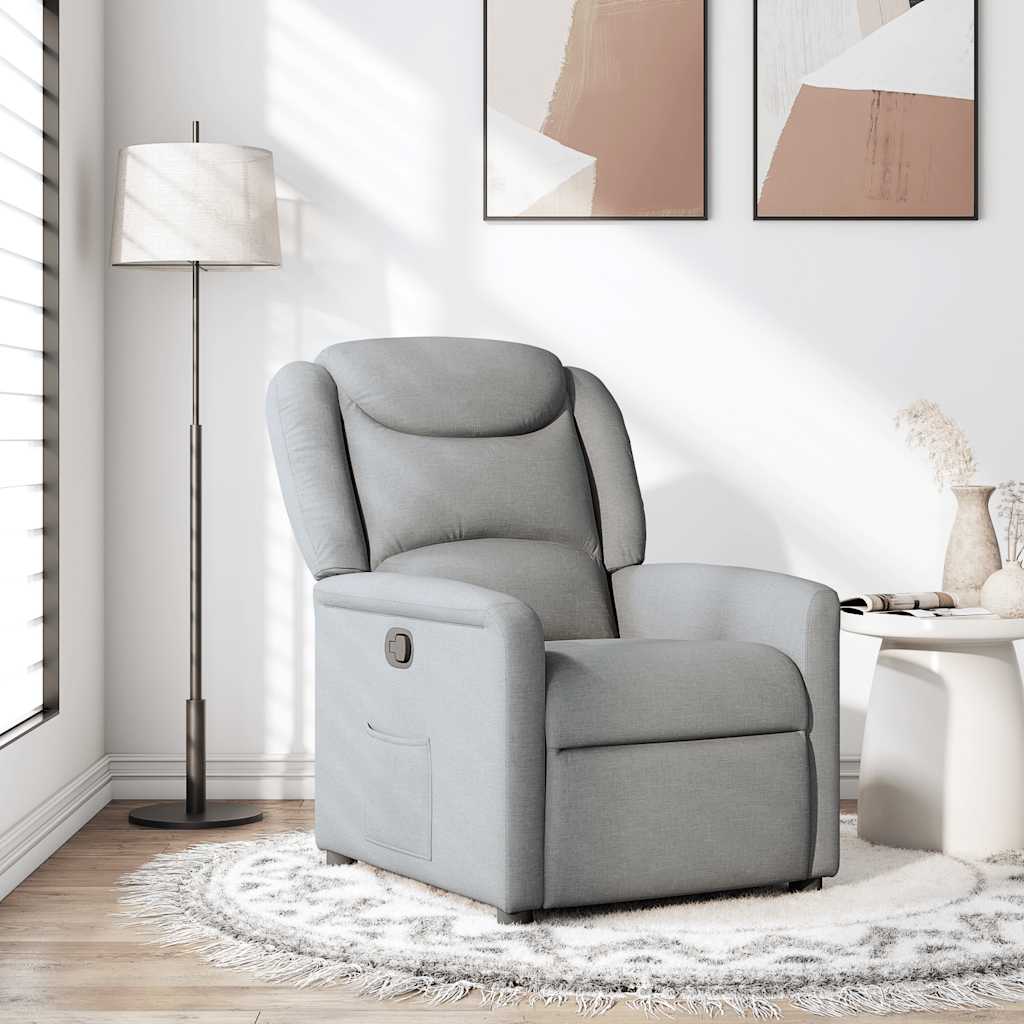 Polohovací Křeslo Světle Šedé Textil Světle Šedá