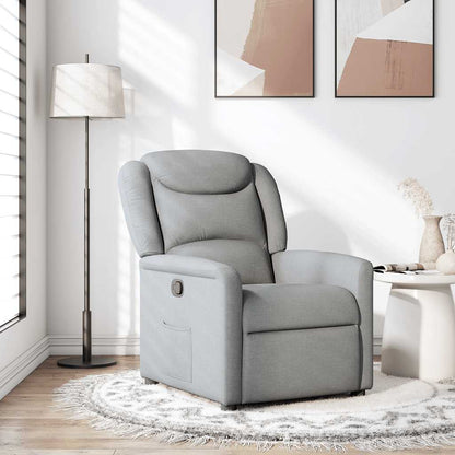 Polohovací Křeslo Světle Šedé Textil Světle Šedá