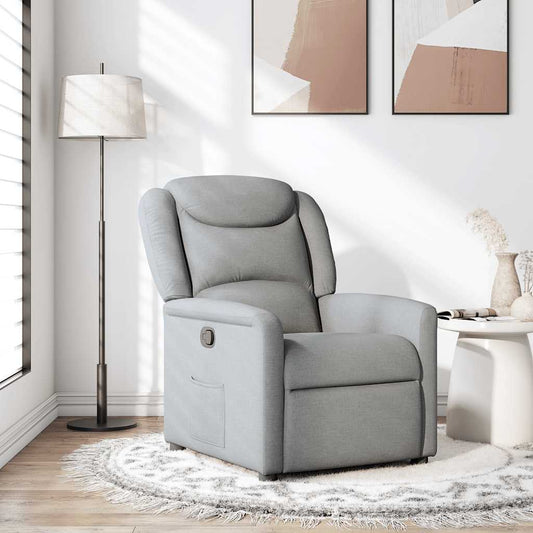Polohovací Křeslo Světle Šedé Textil Světle Šedá
