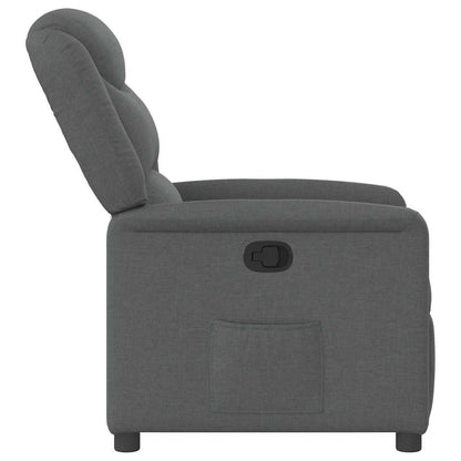 Polohovací Křeslo Tmavě Šedé Textil Tmavě Šedá
