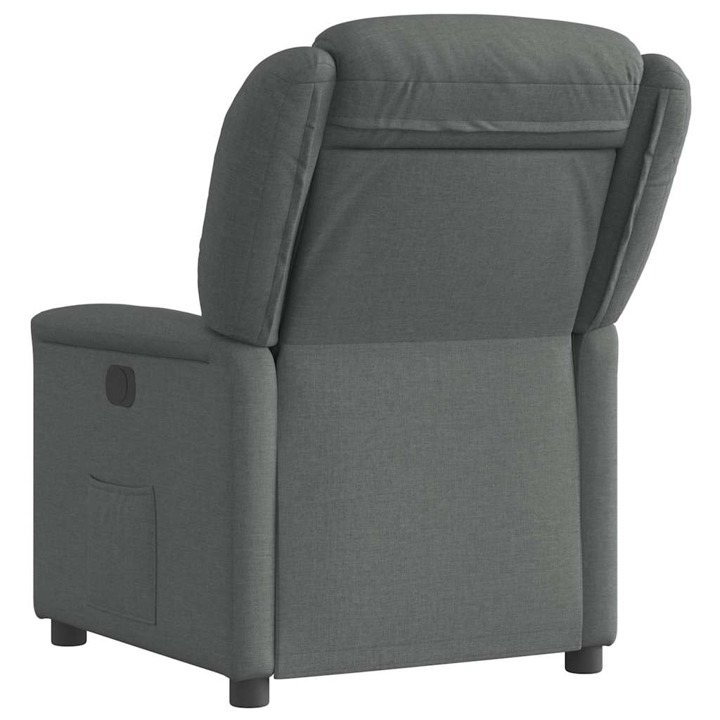Polohovací Křeslo Tmavě Šedé Textil Tmavě Šedá