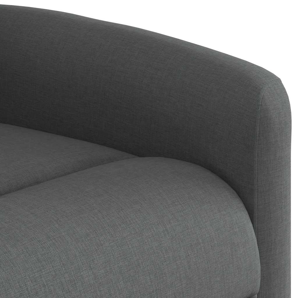 Polohovací Křeslo Tmavě Šedé Textil Tmavě Šedá