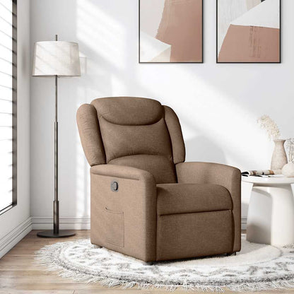Polohovací Křeslo Hnědé Textil Hnědá