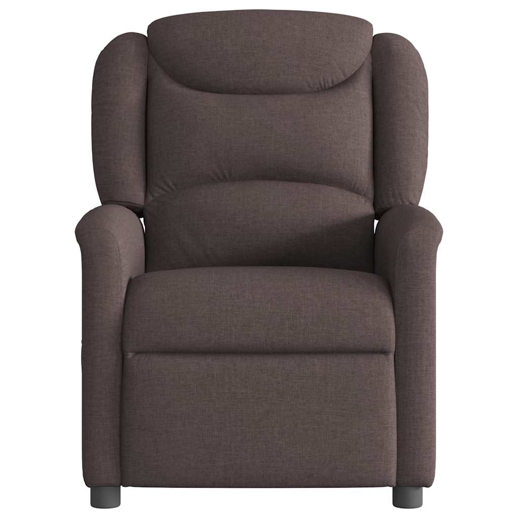 Polohovací Křeslo Tmavě Hnědé Textil Tmavě Hnědá