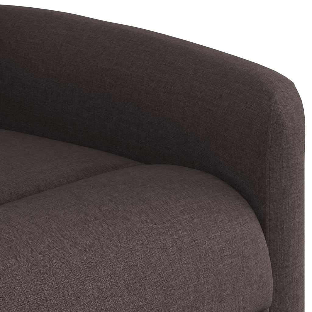Polohovací Křeslo Tmavě Hnědé Textil Tmavě Hnědá