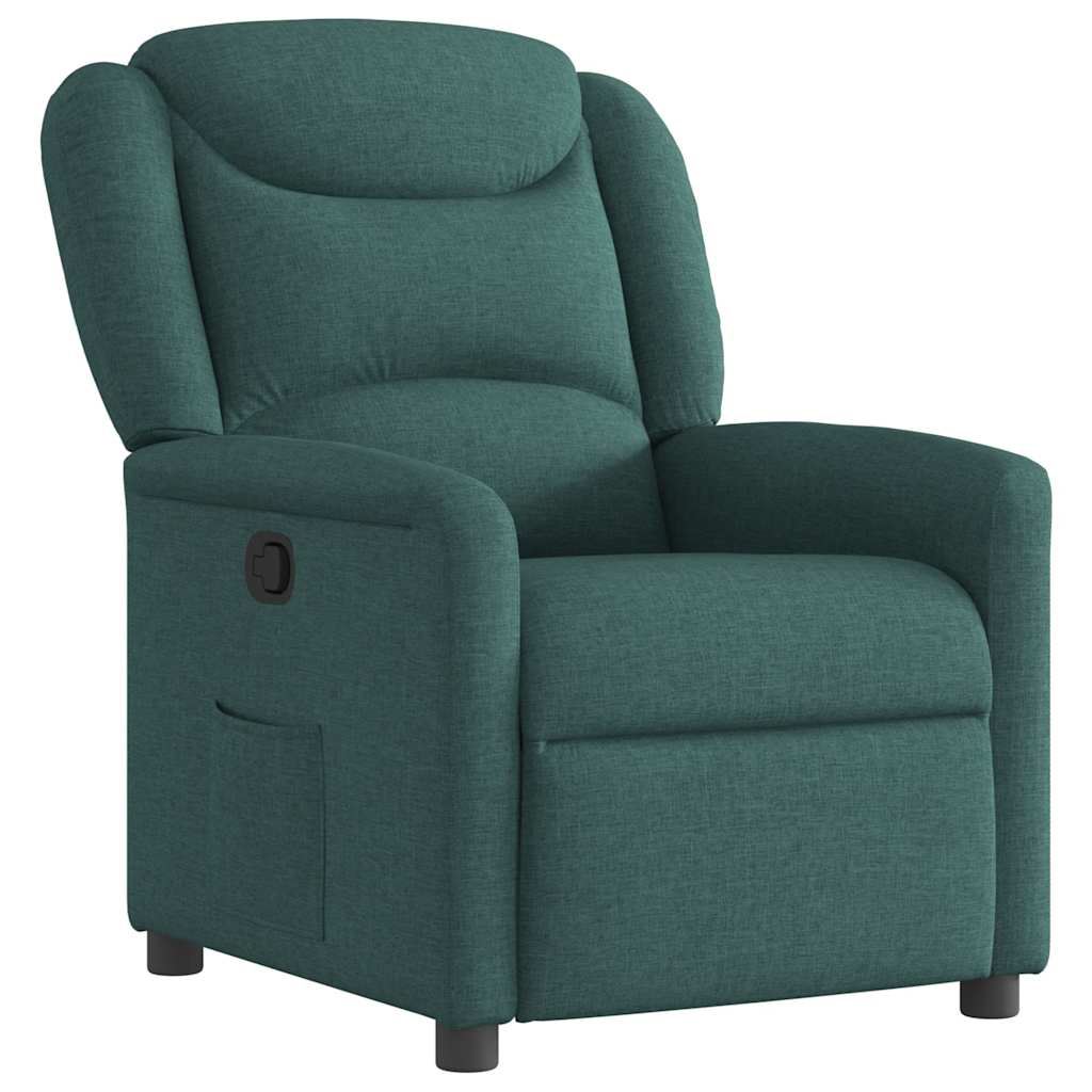 Polohovací Křeslo Tmavě Zelené Textil Tmavě Zelená