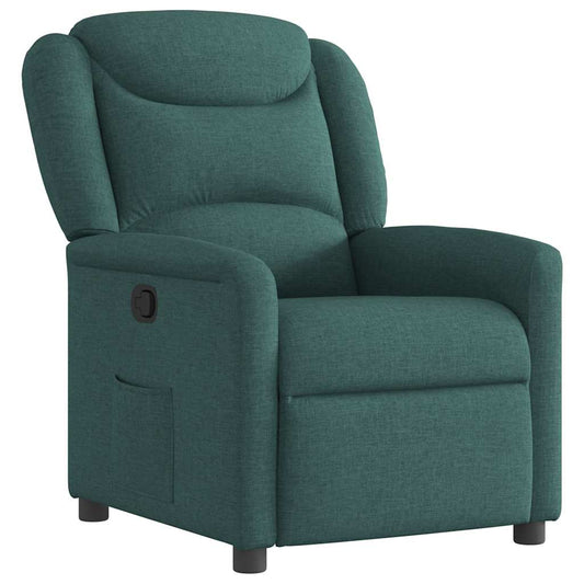 Polohovací Křeslo Tmavě Zelené Textil Tmavě Zelená