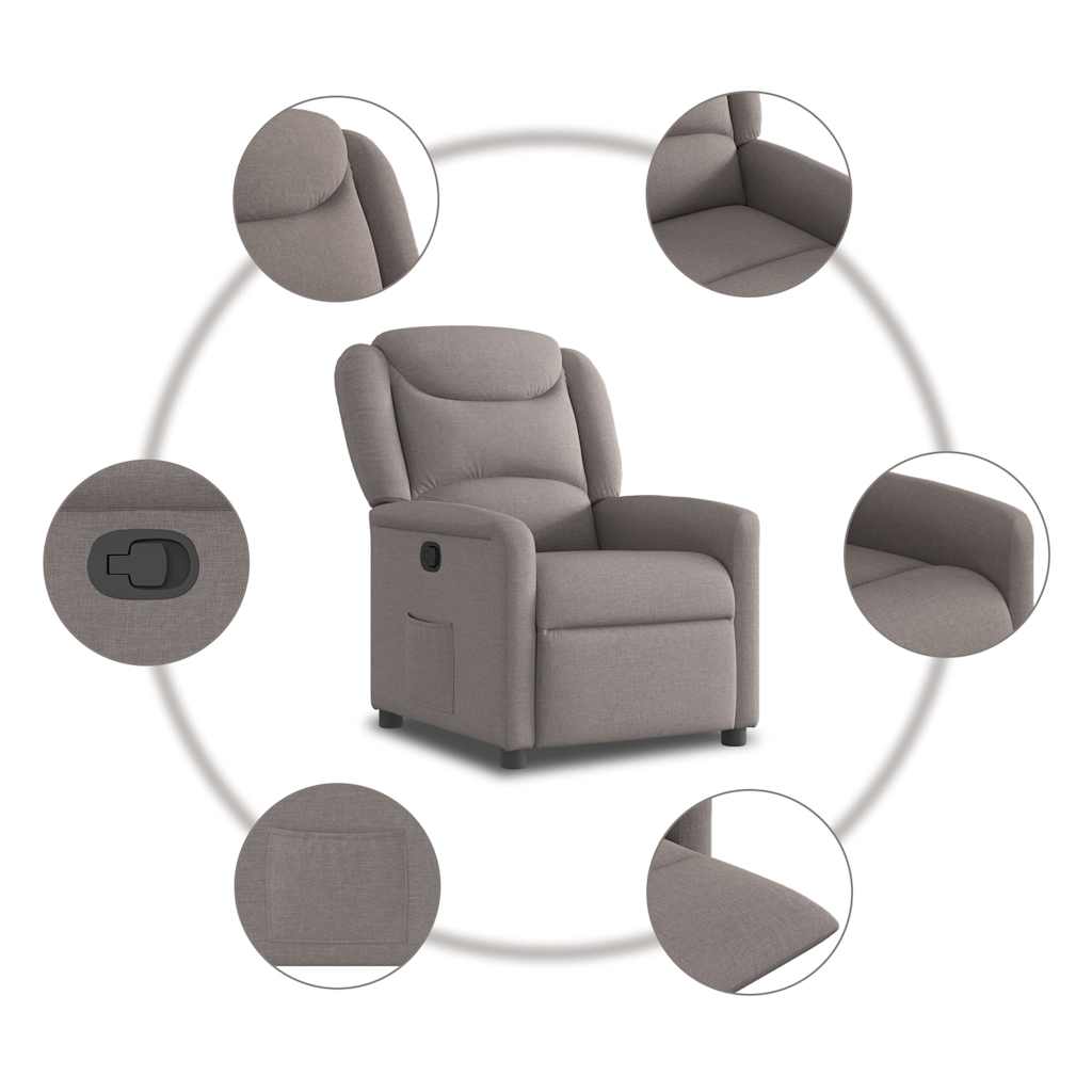 Polohovací Křeslo Textil Taupe